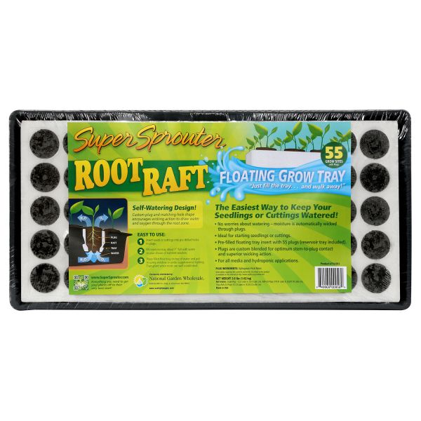 Super Sprouter Root Raft Floating Plug Tray 55 ct