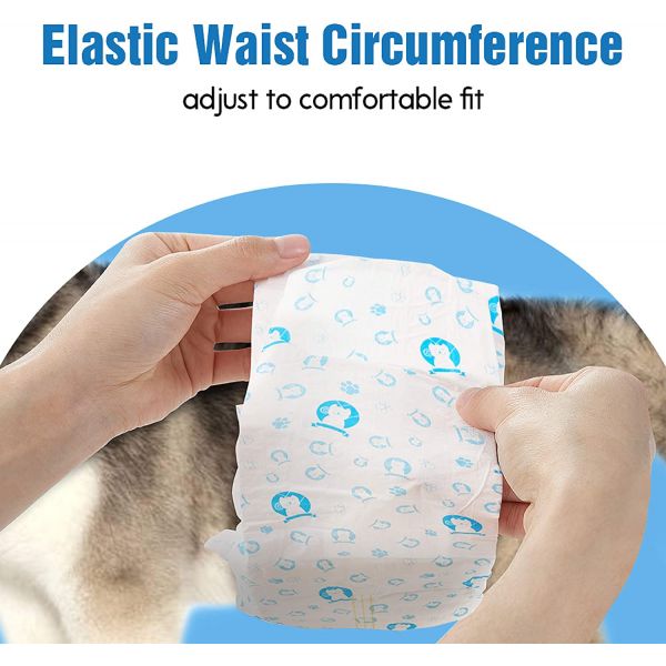 ScratchMe Disposable Male Dog Diaper, Super Absorbent and Leak-Proof Fit, Excitable Urination or Incontinence L