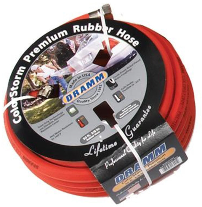 Dramm ColorStorm Premium Rubber Hose-Red, 5/8In X 50 ft