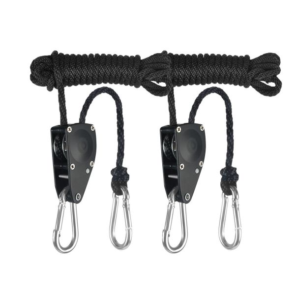 iPower 1-4 Inch 8-Feet Long Super Duty Adjustable Rope Clip Hanger ,300lb Capacity