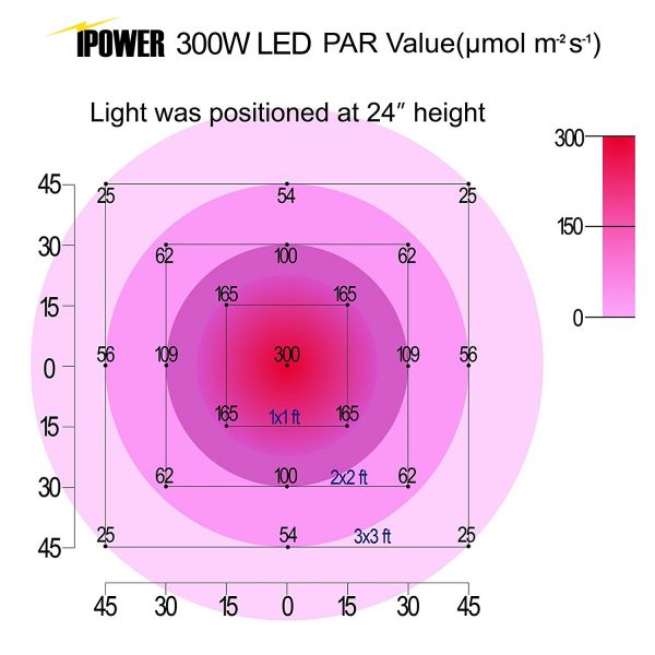 iPower 300W LED Grow Light Full Spectrum for Indoor Plants Veg and Flower