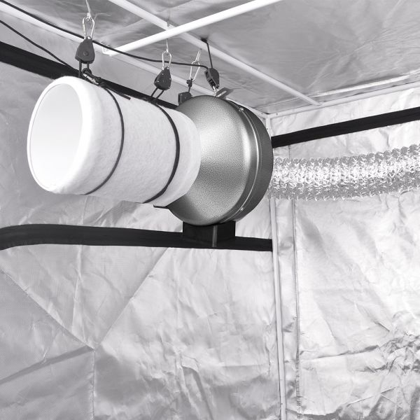 iPower 4 Inch 190 CFM Duct Inline Fan with 4 Inch Carbon Filter for Grow Tent Ventilation System