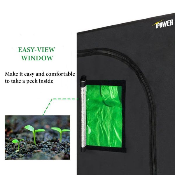 iPower 120"x120"x78" Hydroponic Water-Resistant Grow Tent with Removable Floor Tray for Indoor Seedling Plant Growing