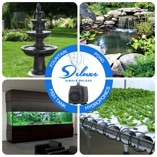 Simple Deluxe LGPUMP160G 160 GPH UL Listed Submersible Pump with 6' Cord for Hydroponics, Aquaponics, Fountains, Ponds, Statuary, Aquariums & more