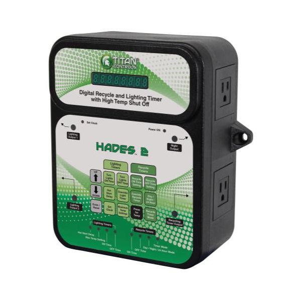 Titan Controls Hades 2 - Digital Recycle and Light Timer with High Temp Shut-Off