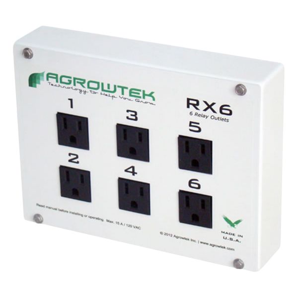 Agrowtek RX6 Six Relay Outlet 15A-120V