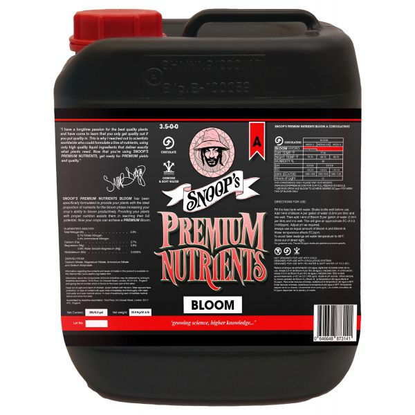 Snoop's Premium Nutrients Bloom A Circulating 20 Liter (Hydro Recirculating)