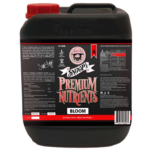 Snoop's Premium Nutrients Bloom A Non-Circulating 5 Liter (Soil and Hydro Run To Waste)