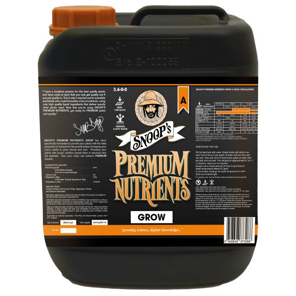 Snoop's Premium Nutrients Grow A Non-Circulating 20 Liter (Soil and Hydro Run To Waste)