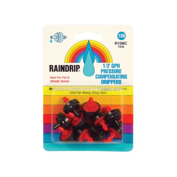 Raindrip 12 GPH Dripper Blister Card, Pack of 10