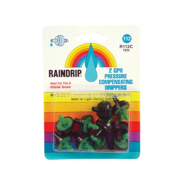 Raindrip 2 GPH Dripper Blister Card, Pack of 10