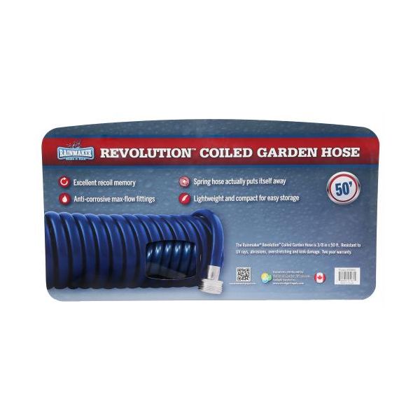 Rainmaker Revolution Coiled Garden Hose 3-8 in x 50 ft