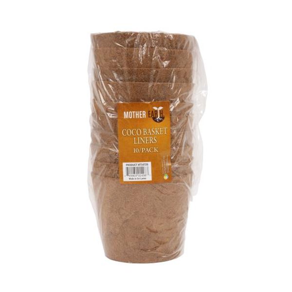 Mother Earth Coco Basket Liner 8 in, Pack of 10 Pieces