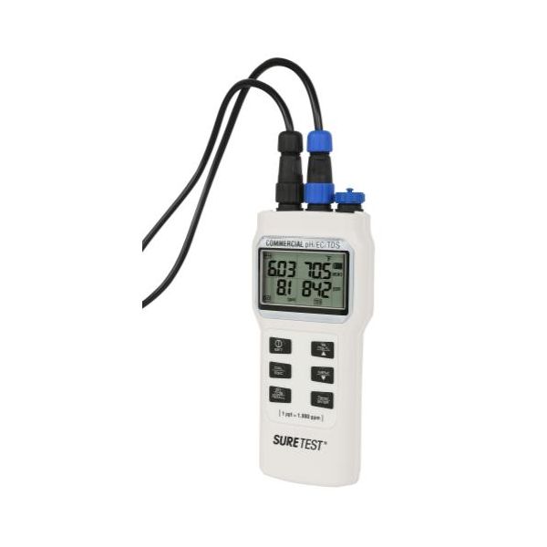 Sure Test Commercial Multi-Meter w- pH Conductivity Probes (DO Probe Sold Separately)
