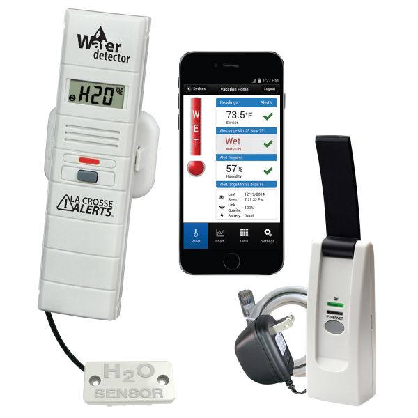 La Crosse Alerts Remote Temperature and Humidity Monitoring System w- Water Leak Detector