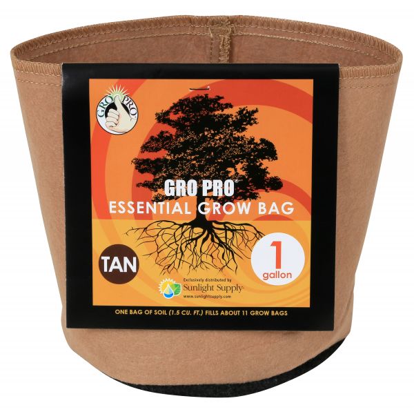 Gro Pro Essential Round Fabric Pot-Tan 1 Gallon