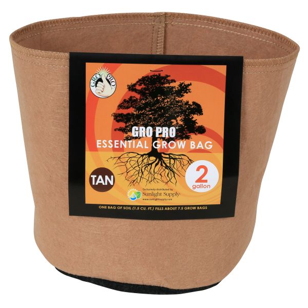 Gro Pro Essential Round Fabric Pot-Tan 2 Gallon