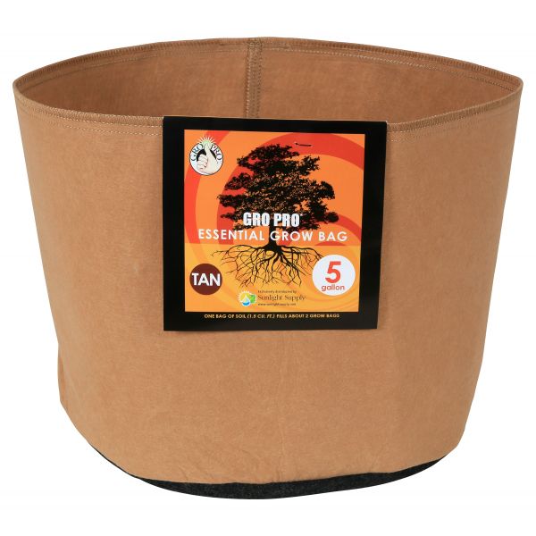 Gro Pro Essential Round Fabric Pot-Tan 5 Gallon
