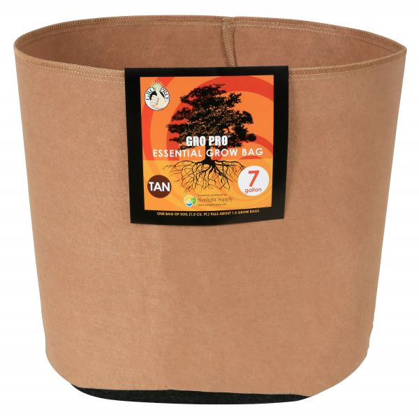 Gro Pro Essential Round Fabric Pot-Tan 7 Gallon