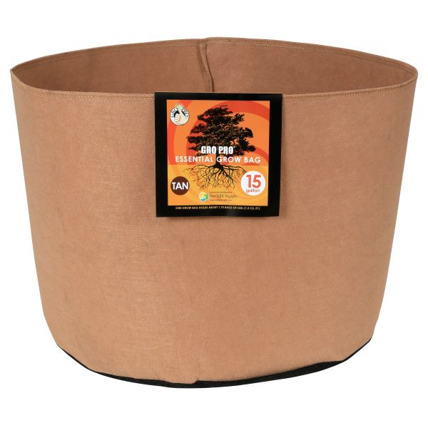 Gro Pro Essential Round Fabric Pot-Tan 15 Gallon