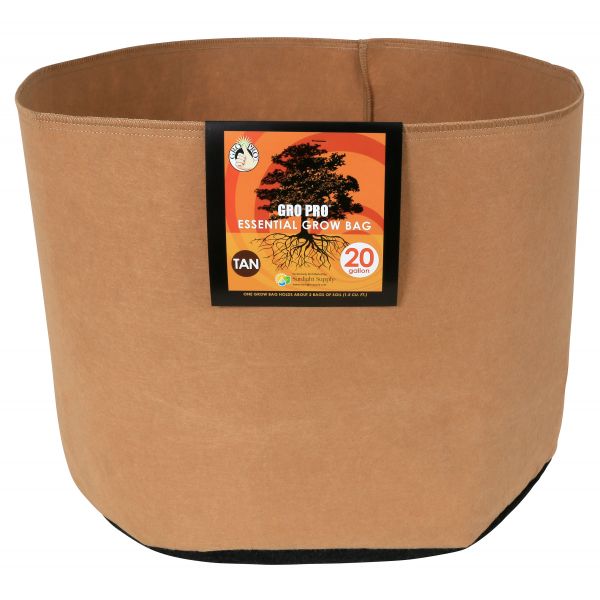 Gro Pro Essential Round Fabric Pot-Tan 20 Gallon