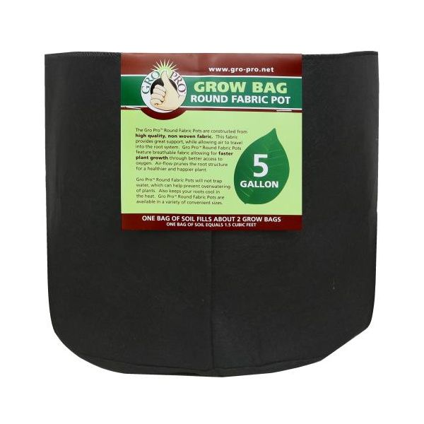 Gro Pro Round Fabric Pot 5 Gallon
