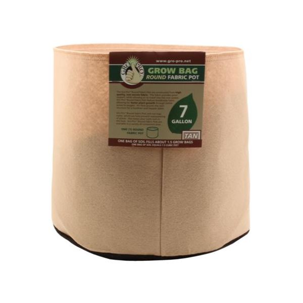 Gro Pro 7 Gallon Round Fabric Pot-Tan