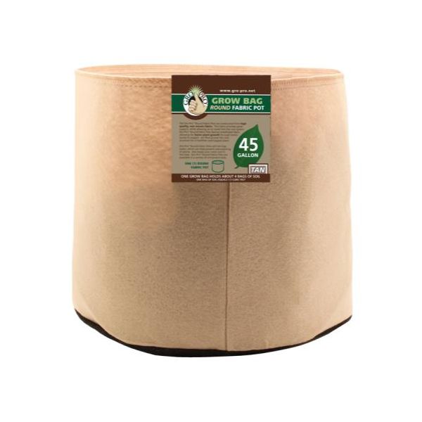 Gro Pro 45 Gallon Round Fabric Pot-Tan