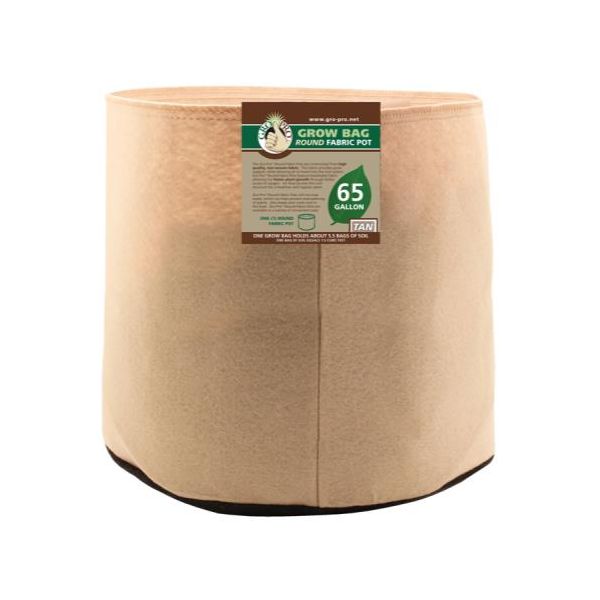 Gro Pro 65 Gallon Round Fabric Pot-Tan