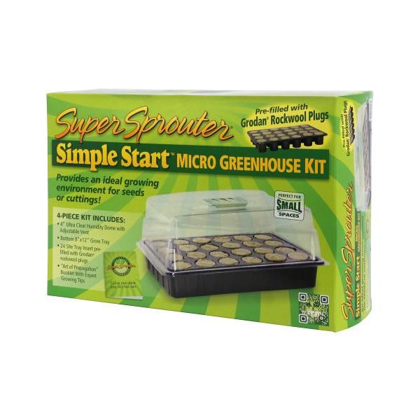 Super Sprouter Simple Start Micro Greenhouse Kit w- Grodan Plugs