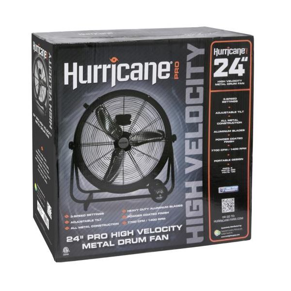 Hurricane Pro High Velocity Metal Drum Fan 24 in