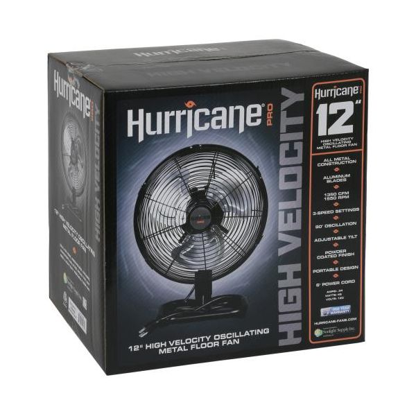 Hurricane Pro High Velocity Metal Floor Fan 12 in