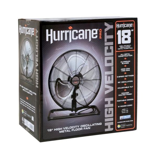 Hurricane Pro High Velocity Metal Floor Fan 18 in