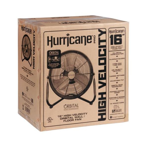 Hurricane Pro Heavy Duty Orbital Wall - Floor Fan 16 in