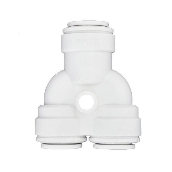 Ideal H2O JG Quick Connect Fitting - 2 Way Splitter  - 1-4 in - White (10-Bag)