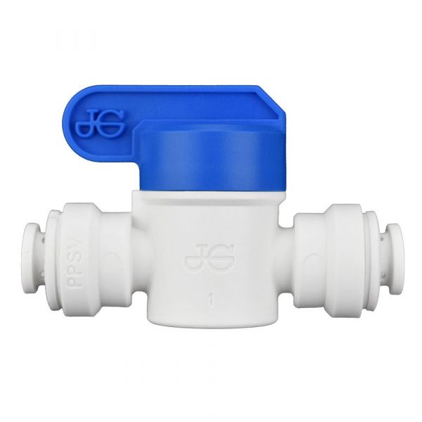 Ideal H2O JG Quick Connect Fitting - Inline Shut Off Valve  - 1-4 in - White (1-Bag)