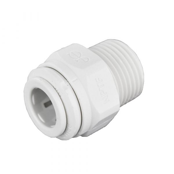 Ideal H2O JG Quick Connect Fitting - 1-4 in to 1-4 in NPTF - White (10-Bag)