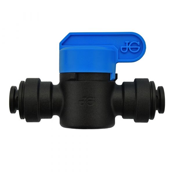 Ideal H2O JG Quick Connect Fitting - Inline Shut Off Valve - 1-4 in - Black (10-Bag)
