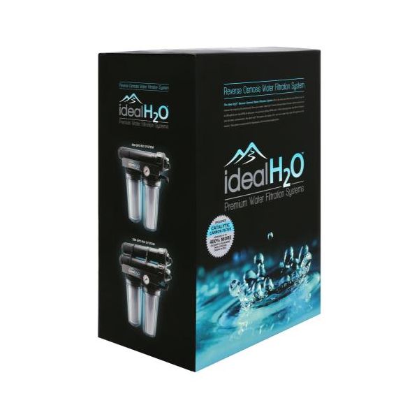 Ideal H2O Premium 3 Stage RO System w- Upgraded Catalytic Carbon Pre Filter + PSI Gauge - 100 GPD