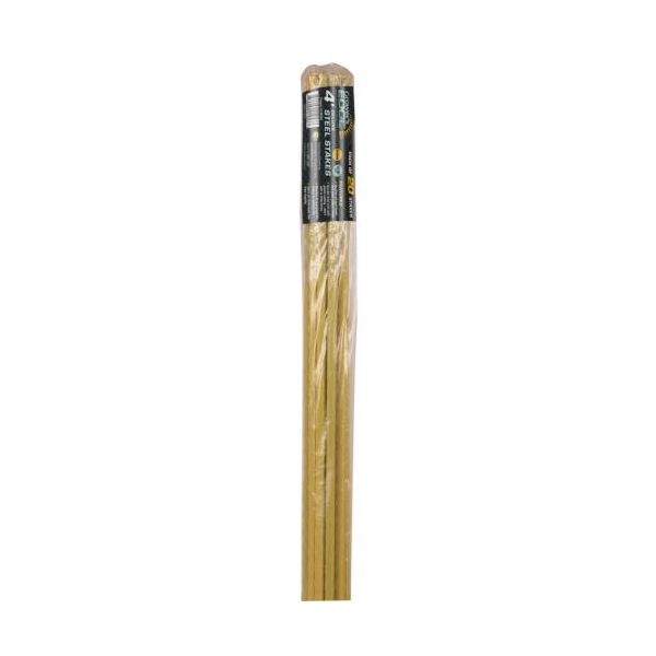 Grower's Edge Deluxe Steel Stakes 5-16 in Diameter 4 ft - Yellow, Pack of 20 Pieces