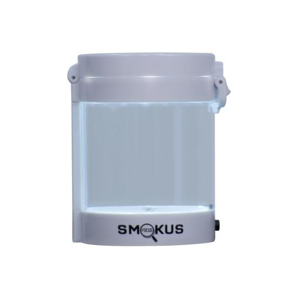 Smokus Focus Middleman Display Container w- LED and Dual Magnification - White