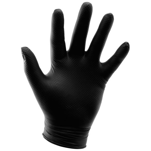 Grower's Edge Black Powder Free Diamond Textured Nitrile Gloves 6 mil - Small (100-Box)