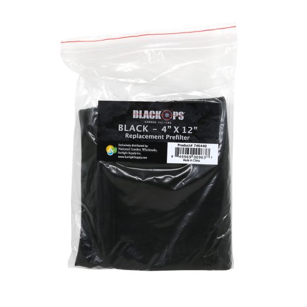 Black Ops Replacement Pre-Filter 4 in x 12 in Black