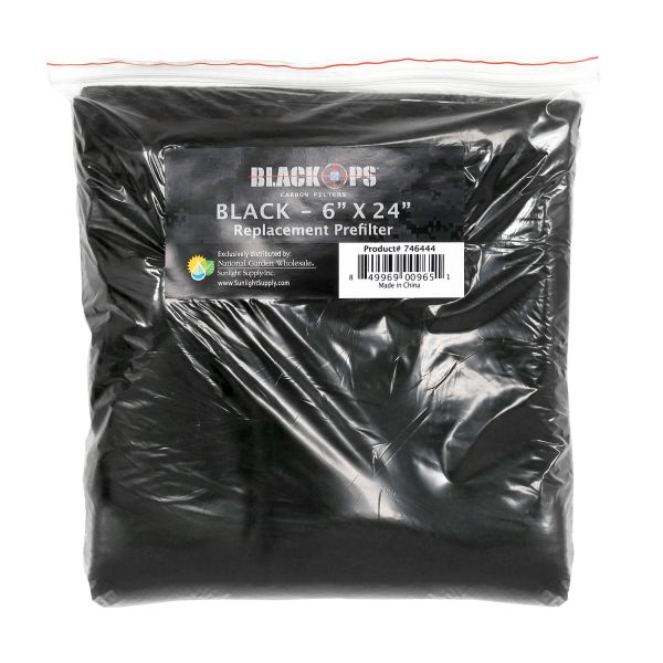 Black Ops Replacement Pre-Filter 6 in x 24 in Black