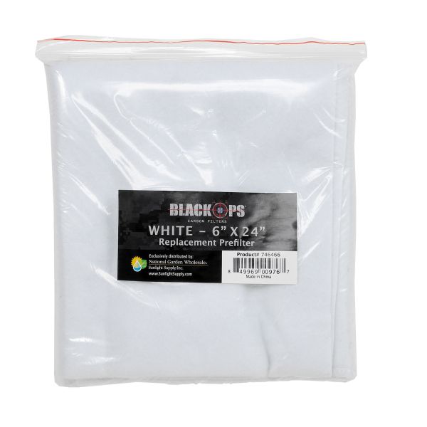 Black Ops Replacement Pre-Filter 6 in x 24 in White