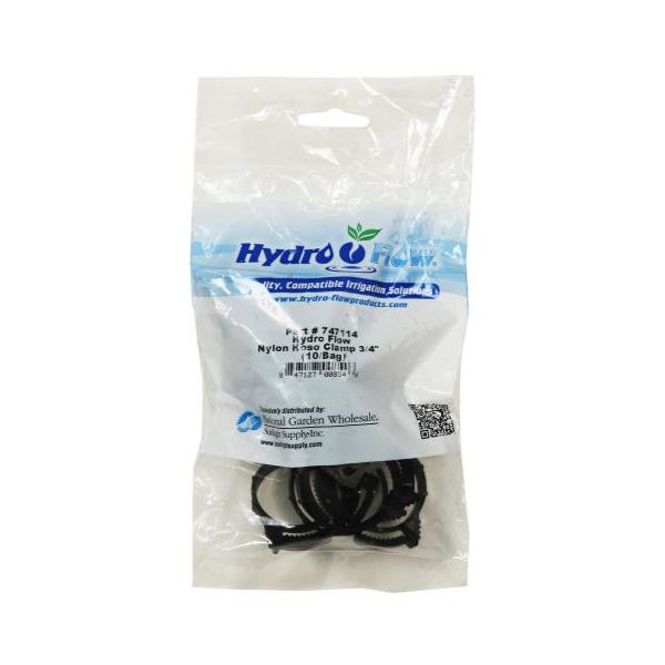 Hydro Flow Nylon Hose Clamp 3-4 in, Pack of 10 Pieces