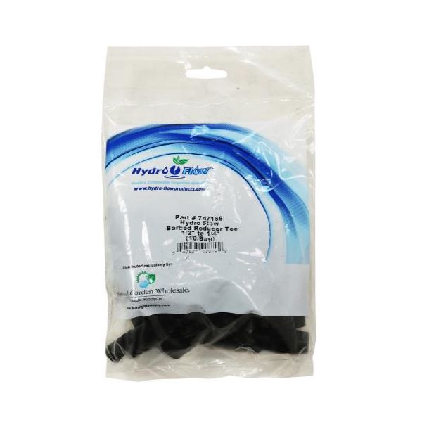 Hydro Flow Barbed Reducer Tee 1-2 in to 1-4 in, Pack of 10 Pieces