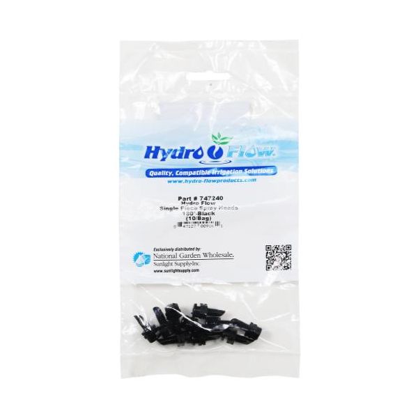 Hydro Flow Sinchgle Piece Spray Heads 180 Degree Black