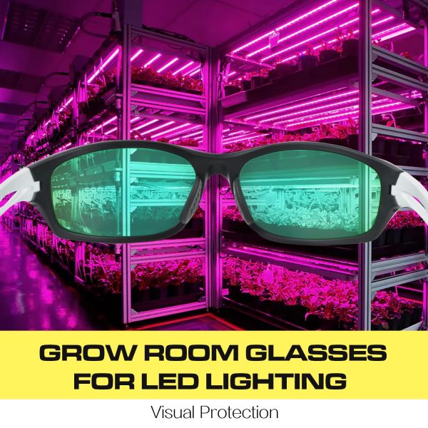 iPower Indoor Hydroponics LED Grow Room Light Glasses Goggles Anti UV IR, Reflection Visual Optical Protection