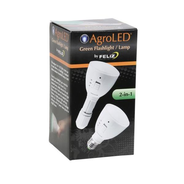 AgroLED 4 Watt Green Flashlight-Lamp AC-DC Rechargeable